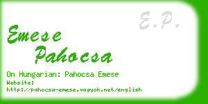 emese pahocsa business card